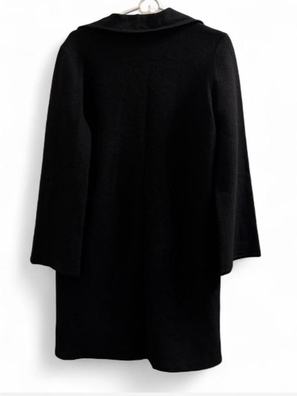 Beautiful Jones New York Collection long black open-front cardigan Merino - Picture 5 of 8